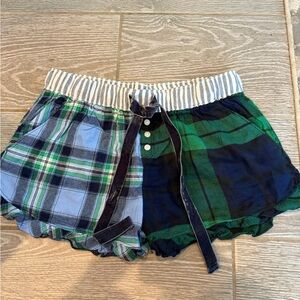 Aerie Blue and Green Plaid Shorts